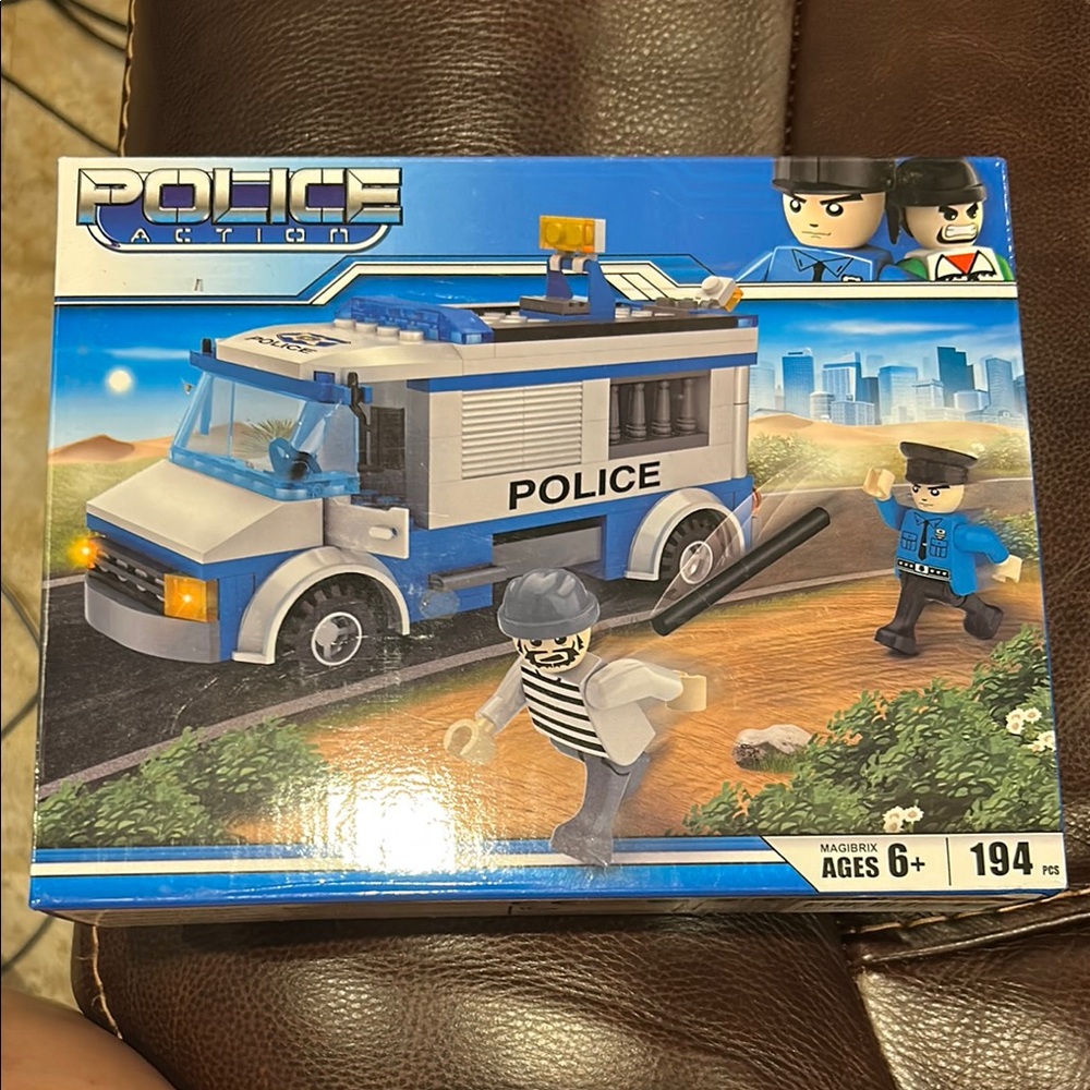 Police Building Set Blue and White Blocks